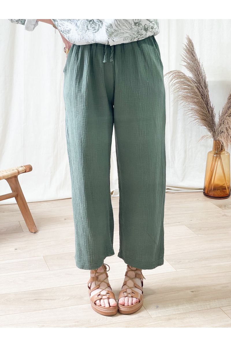 PANTALON GAZE DE COTON