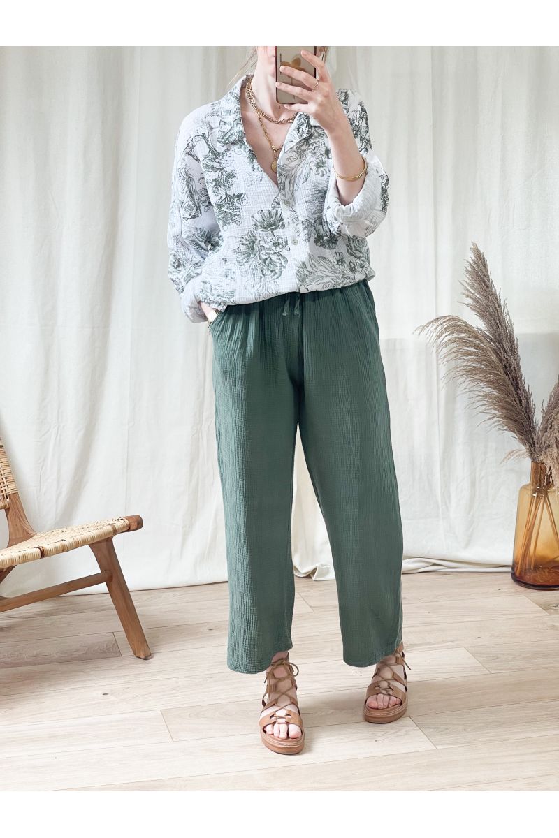 PANTALON GAZE DE COTON