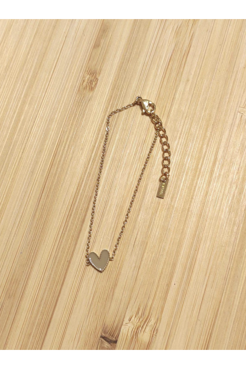 BRACELET MINI COEUR beige