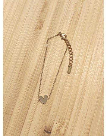 BRACELET MINI COEUR beige